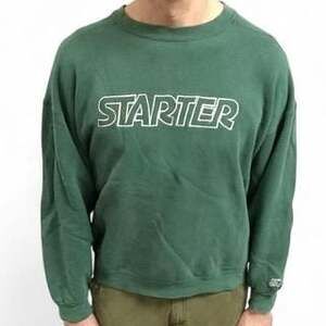 Vintage 90s Starter Forest Green Big Block Lettering Crewneck Sweatshirt XL